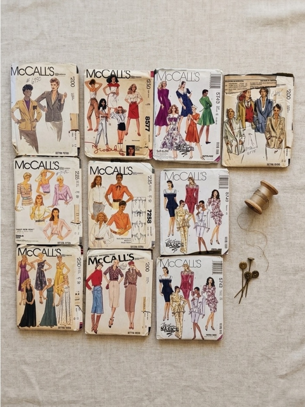 Vintage McCalls Sewing Pattern Lot 10 1980s 1990s Dresses Jackets Skirts Pants